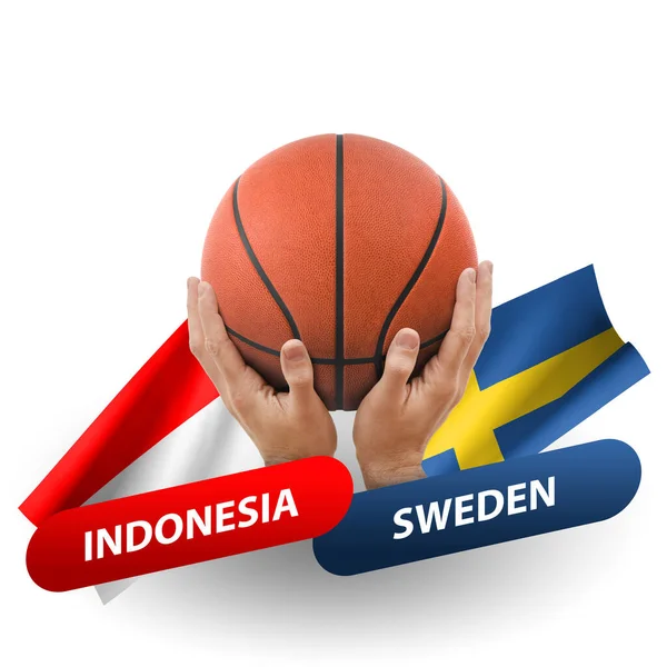 Basketball Competition Match National Teams Indonesia Sweden — Foto de Stock