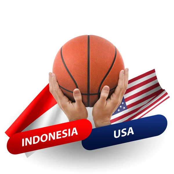 Basketball Competition Match National Teams Indonesia Usa — Stok fotoğraf