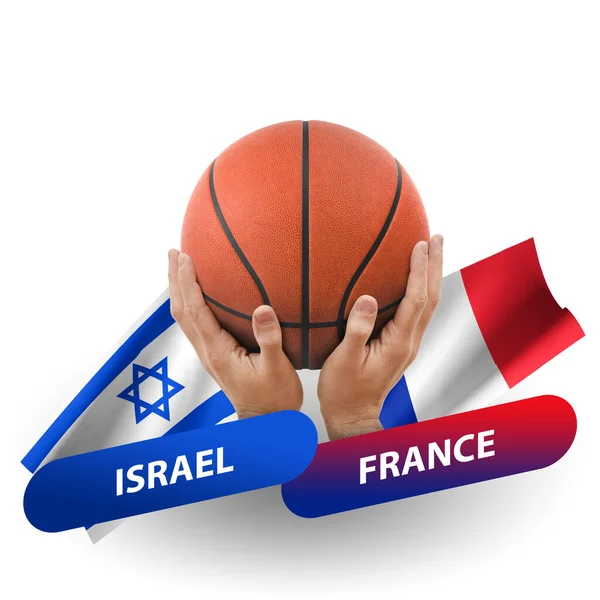 Basketball Competition Match National Teams Israel France — стоковое фото