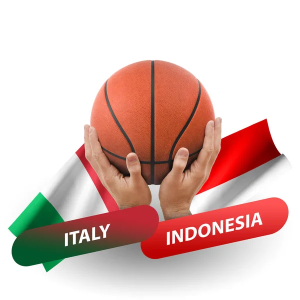 Basketball Competition Match National Teams Italy Indonesia — Foto de Stock
