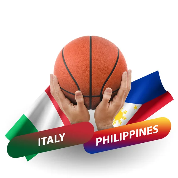 Basketball Competition Match National Teams Italy Philippines — Stock Photo, Image