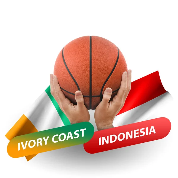 Basketball Competition Match National Teams Ivory Coast Indonesia — Foto de Stock