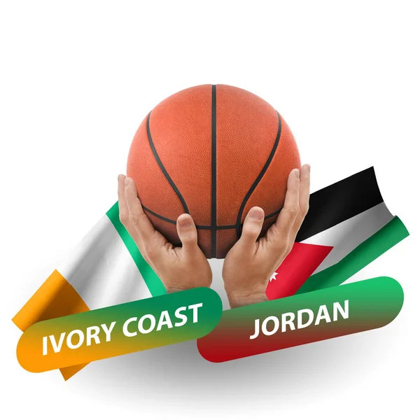 Partido Competencia Baloncesto Equipos Nacionales Costa Marfil Jordania — Foto de Stock