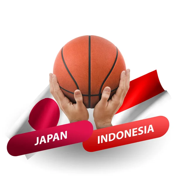 Basketball Competition Match National Teams Japan Indonesia — Stock Fotó