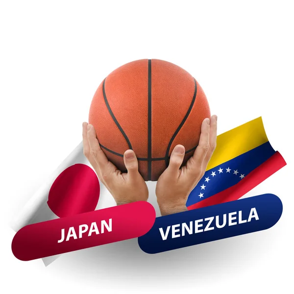 Basketball Competition Match National Teams Japan Venezuela — Fotografia de Stock