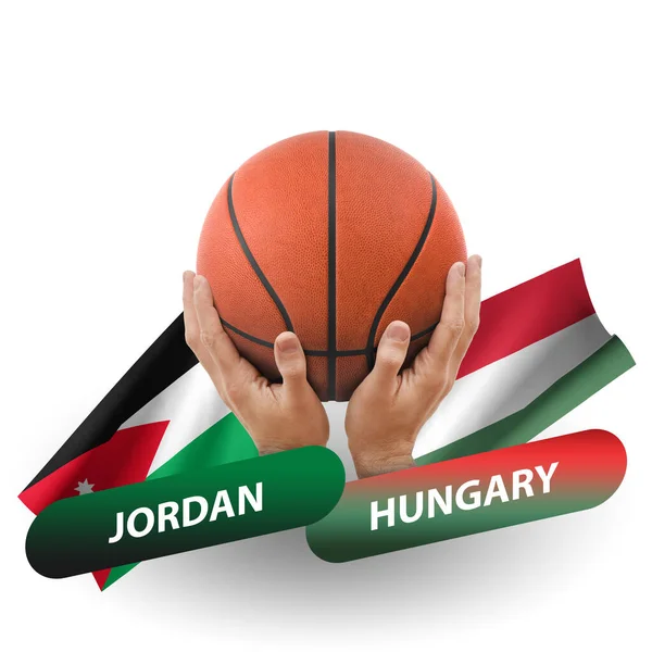 Basketball Competition Match National Teams Jordan Hungary — Stock fotografie