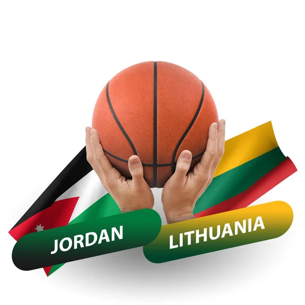 Basketball Competition Match National Teams Jordan Lithuania — Stock fotografie