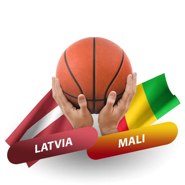Basketball Competition Match National Teams Latvia Mali — Stock fotografie