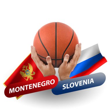 Basketball competition match, national teams montenegro vs slovenia
