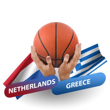 Basketball competition match, national teams netherlands vs greece