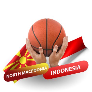 Basketball competition match, national teams north macedonia vs indonesia