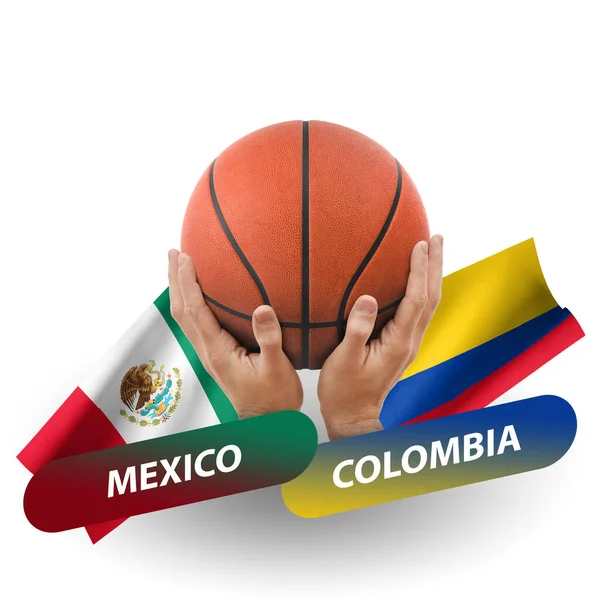 Partido Competencia Baloncesto Equipos Nacionales México Colombia — Foto de Stock
