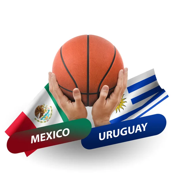 Basketball Competition Match National Teams Mexico Uruguay — Fotografia de Stock