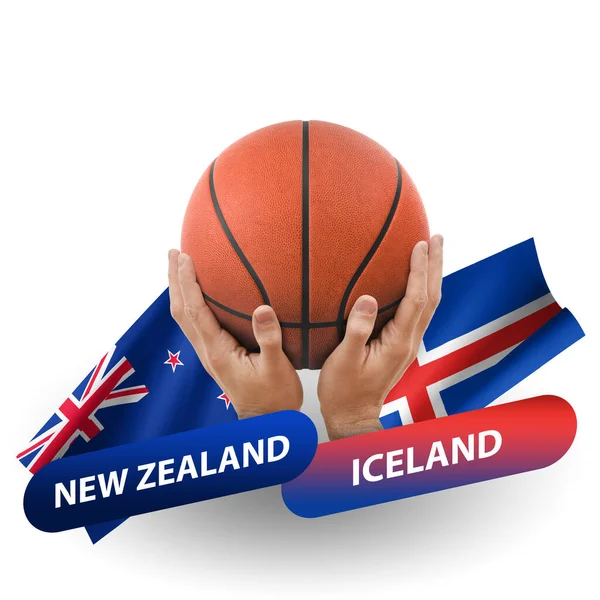 Basketball Competition Match National Teams New Zealand Iceland — Foto Stock