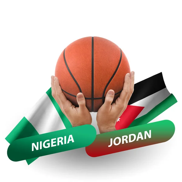 Basketball Competition Match National Teams Nigeria Jordan — Stock fotografie