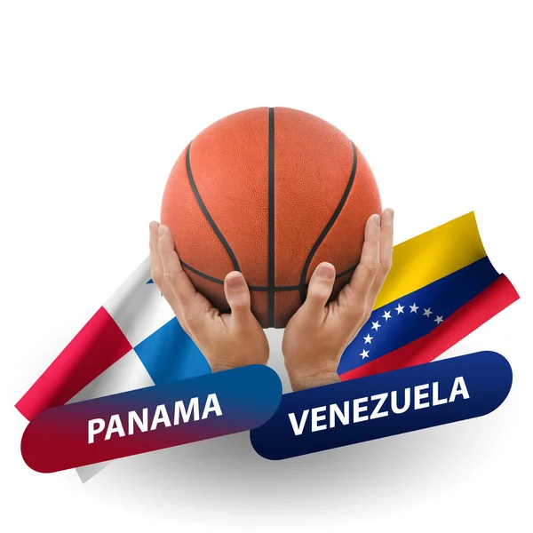 Basketball Competition Match National Teams Panama Venezuela — стоковое фото