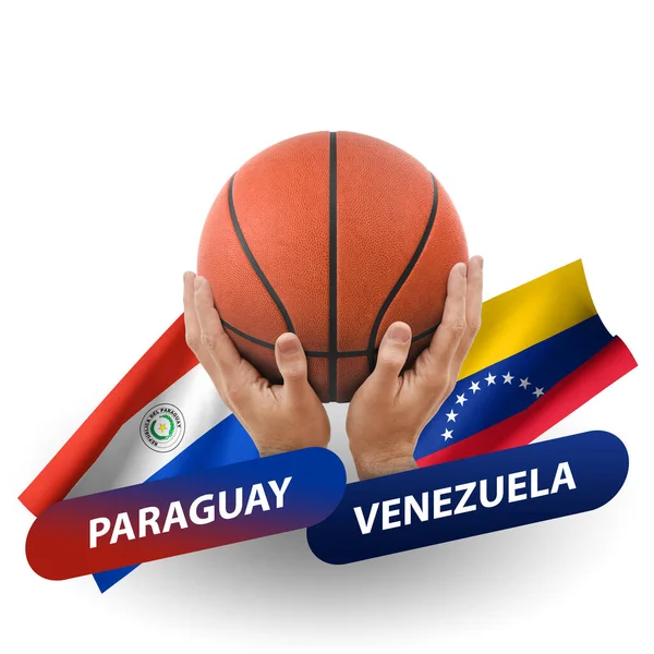 Basketball Competition Match National Teams Paraguay Venezuela — стоковое фото