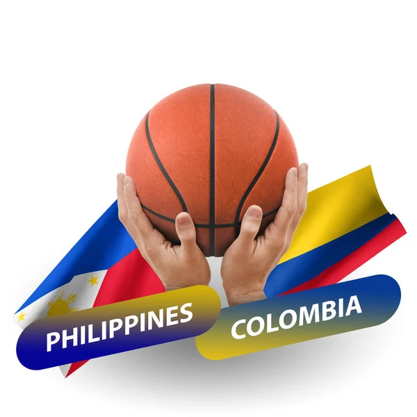 Basketball Competition Match National Teams Philippines Colombia — 스톡 사진