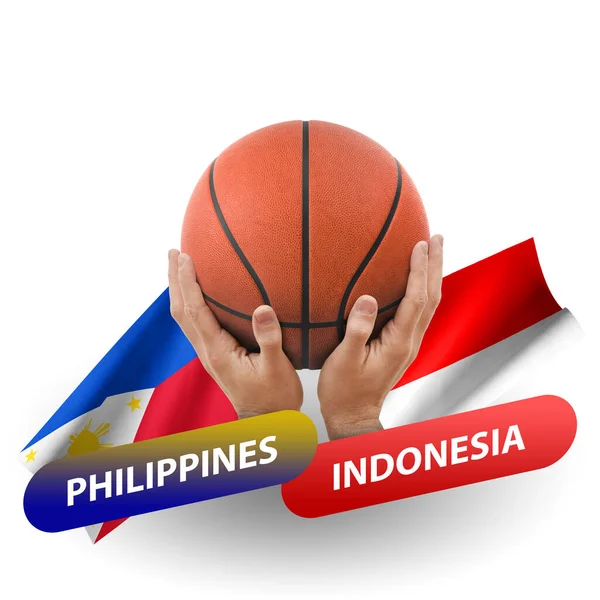 Basketball Competition Match National Teams Philippines Indonesia — Fotografia de Stock