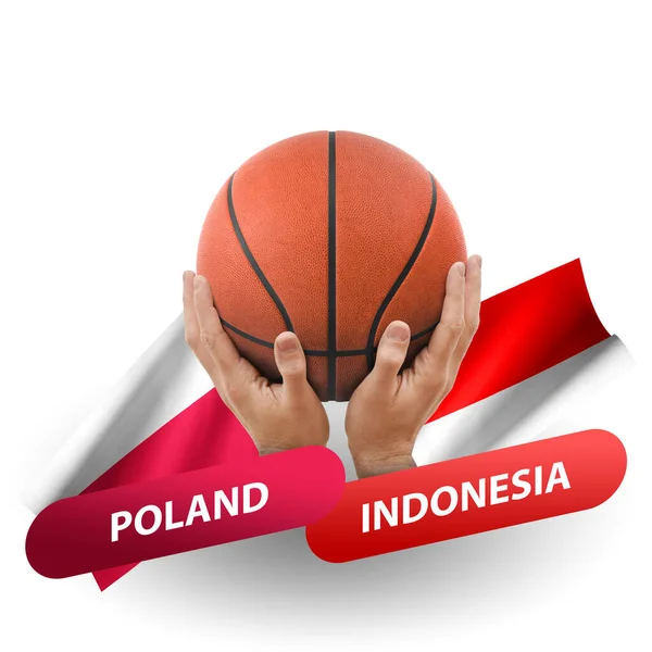 Basketball Competition Match National Teams Poland Indonesia — Foto de Stock