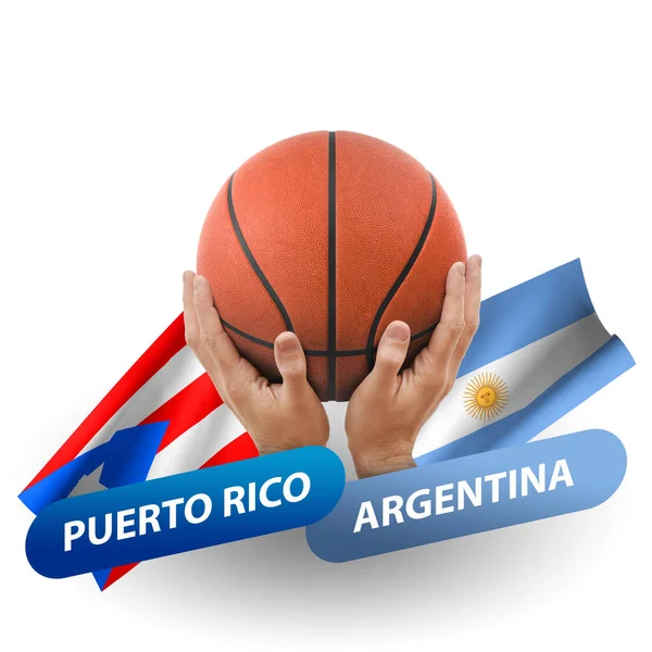Basketball Competition Match National Teams Puerto Rico Argentina — 图库照片