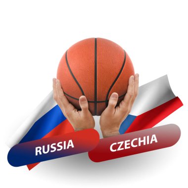 Basketball competition match, national teams russia vs czechia