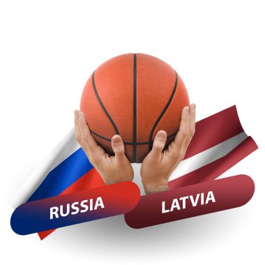 Basketball competition match, national teams russia vs latvia