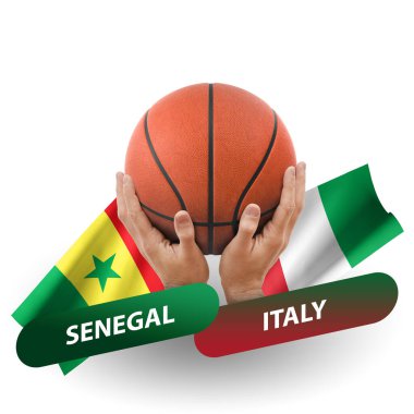 Basketball competition match, national teams senegal vs italy