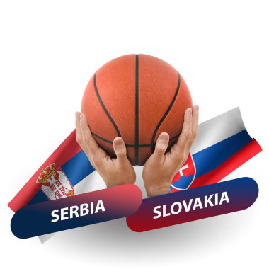 Basketball competition match, national teams serbia vs slovakia