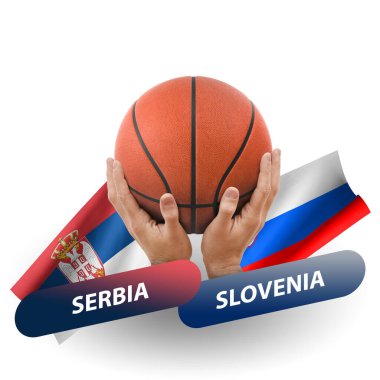 Basketball competition match, national teams serbia vs slovenia