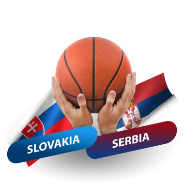 Basketball competition match, national teams slovakia vs serbia
