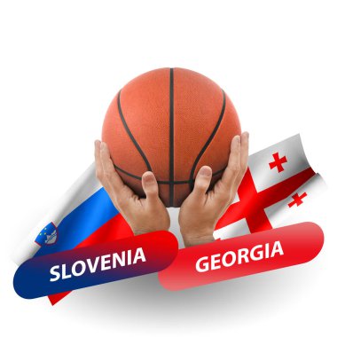 Basketball competition match, national teams slovenia vs georgia