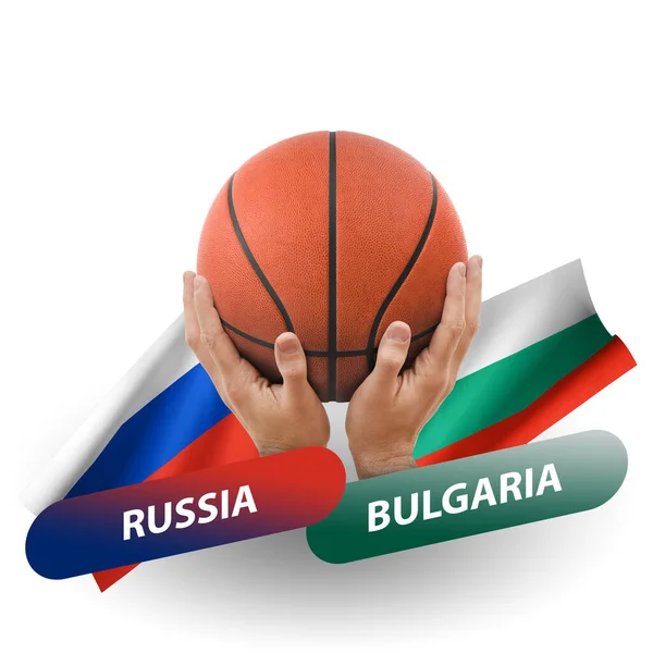 Basketball Competition Match National Teams Russia Bulgaria — Stock Photo, Image