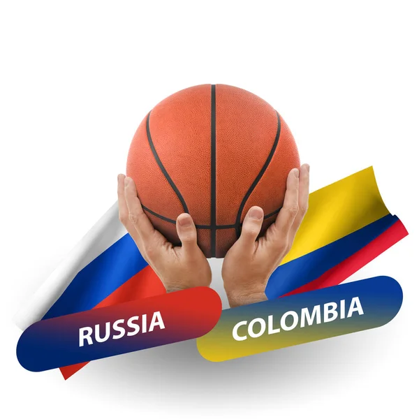 Partido Competencia Baloncesto Equipos Nacionales Rusia Colombia — Foto de Stock