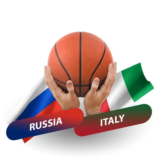 Partido Competencia Baloncesto Selecciones Nacionales Rusia Italia — Foto de Stock