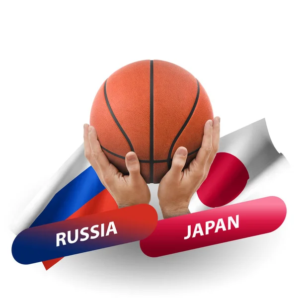Basketball Competition Match National Teams Russia Japan — 图库照片