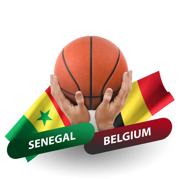 Basketball Competition Match National Teams Senegal Belgium — Stock fotografie
