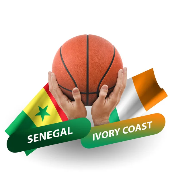 Basketball Competition Match National Teams Senegal Ivory Coast — Stock fotografie
