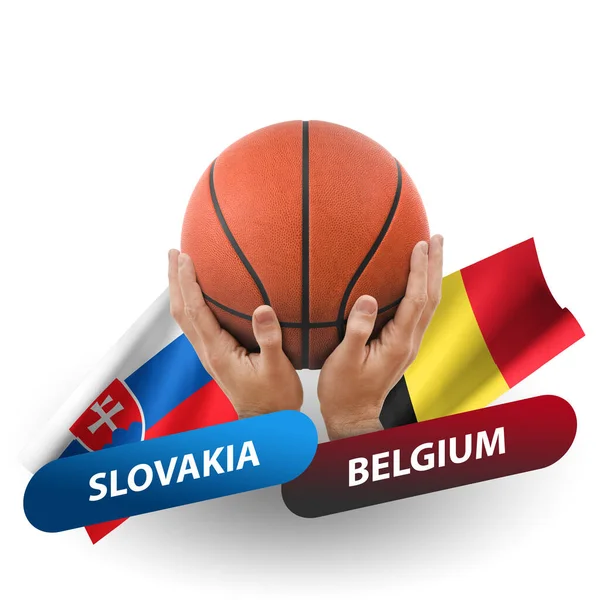 Basketball Competition Match National Teams Slovakia Belgium — Photo