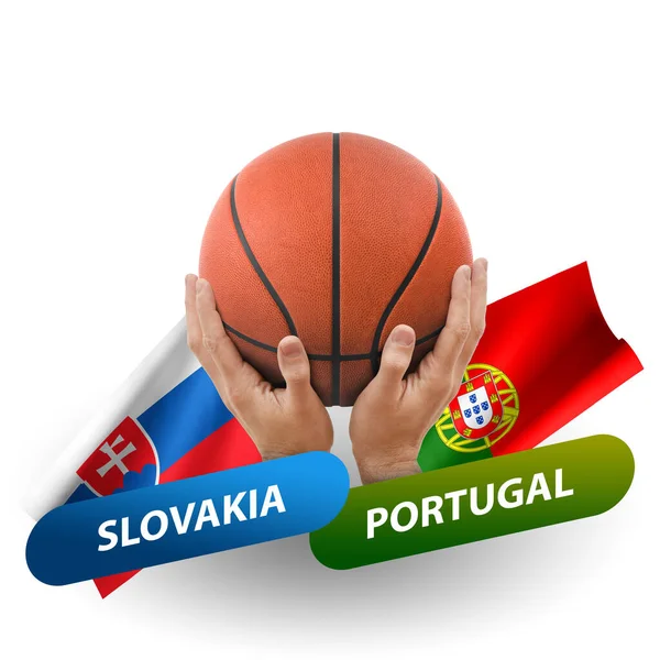 Basketball Competition Match National Teams Slovakia Portugal — 图库照片