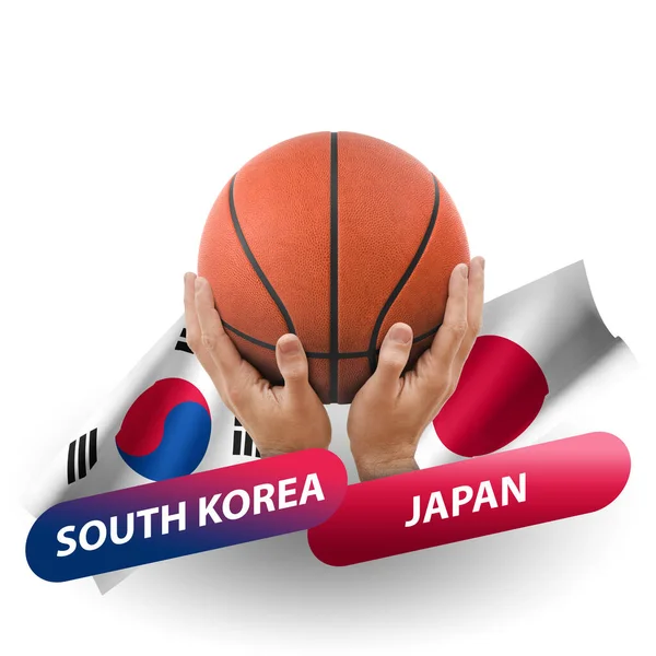 Basketball Competition Match National Teams South Korea Japan — Foto de Stock