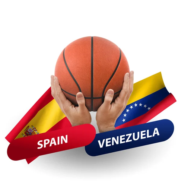 Partido Competencia Baloncesto Selecciones Nacionales España Venezuela — Foto de Stock