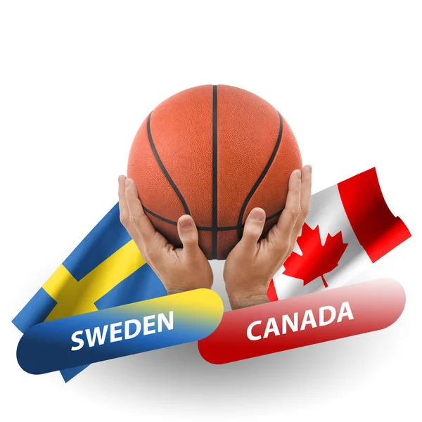 Basketball Competition Match National Teams Sweden Canada — Stock Photo, Image