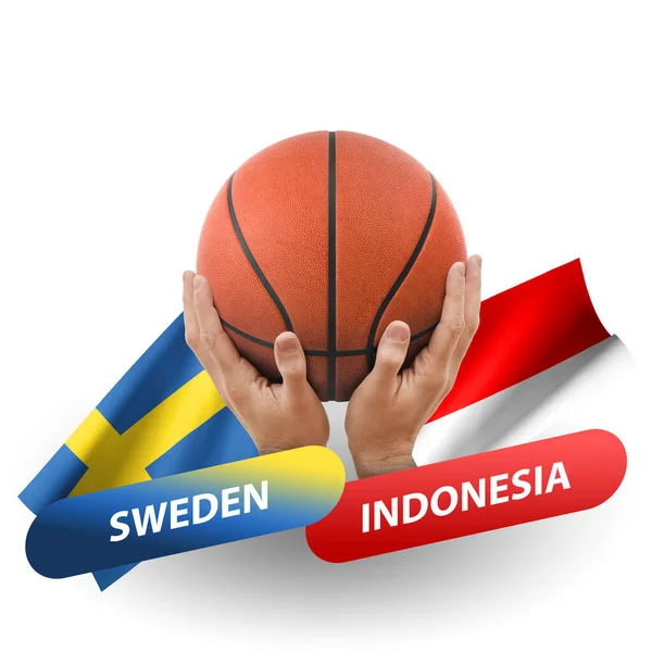Basketball Competition Match National Teams Sweden Indonesia — Foto de Stock