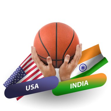 Basketball competition match, national teams usa vs india