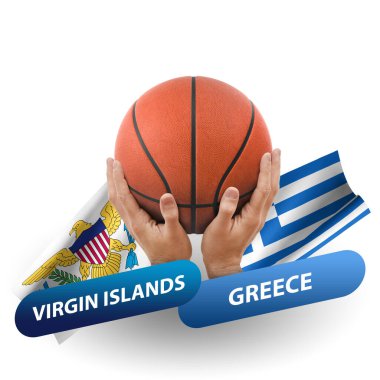 Basketball competition match, national teams virgin islands vs greece
