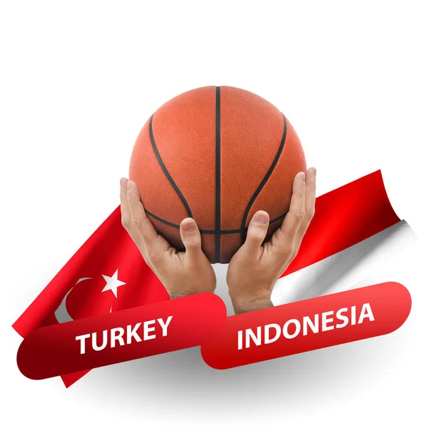 Basketball Competition Match National Teams Turkey Indonesia — Stock Fotó