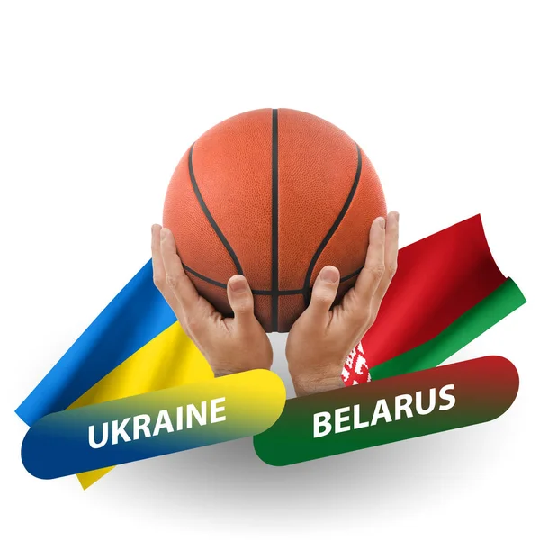Basketball Competition Match National Teams Ukraine Belarus — Photo