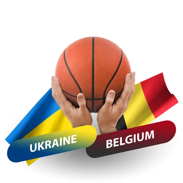 Basketball Competition Match National Teams Ukraine Belgium — Stockfoto