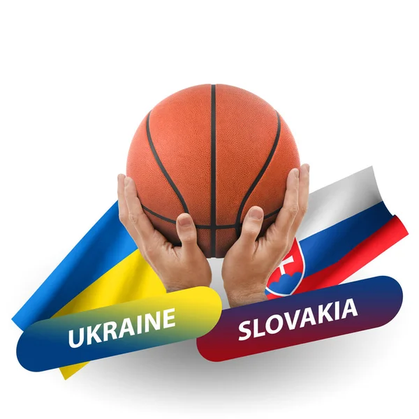 Basketball Competition Match National Teams Ukraine Slovakia — Stock Photo, Image